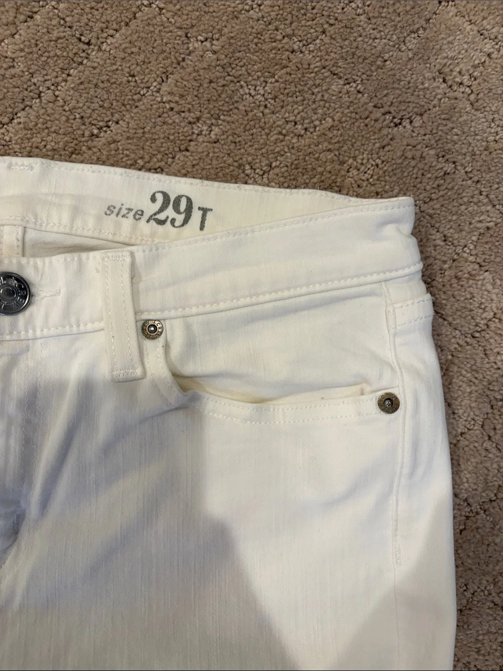 J. Crew White Skinny Jeans with Raw Hem